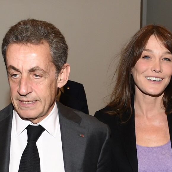 Nicolas Sarkozy et sa femme Carla Bruni-Sarkozy - Présentation du nouveau livre de Marisa Bruni Tedeschi "Mes chères filles, je vais vous raconter" à Turin en Italie le 6 mars 2017.