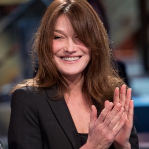 Exclusif - Carla Bruni-Sarkozy - Enregistrement de l'émission MerciBrassens, dans les studios de La Plaine Saint-Denis, le 31 janvier 2017 © Cyril Moreau / Bestimage