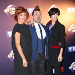 Fauve Hautot, Chris Marques, Marie-Claude Pietragalla (membres du jury) - Photocall Danse avec les stars 6 devant TF1 à Boulogne-Billancourt, le 7 octobre 2015.