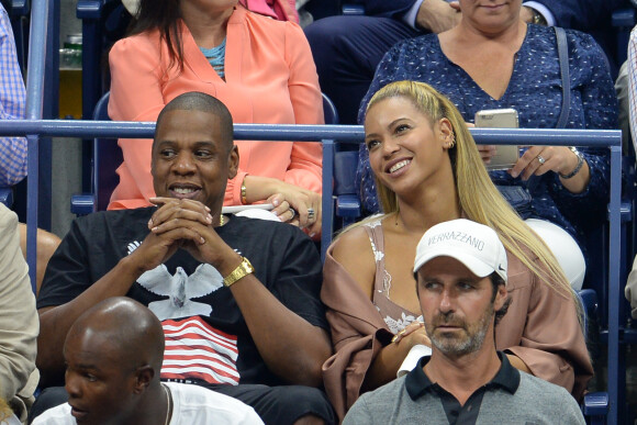 Beyoncé et son mari Jay Z pendant l'US Open 2016 au USTA Billie Jean King National Tennis Center à Flushing Meadow, New York, le 1er Septembre 2016.