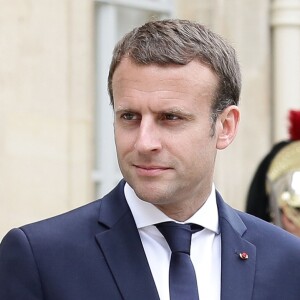 Le président de la république française Emmanuel Macron reçoit son homologue Hery Rajaonarimampianina pour un entretien au palais de l'Elysée à Paris, France, le 28 juin 2017. © Stéphane Lemouton/Bestimage