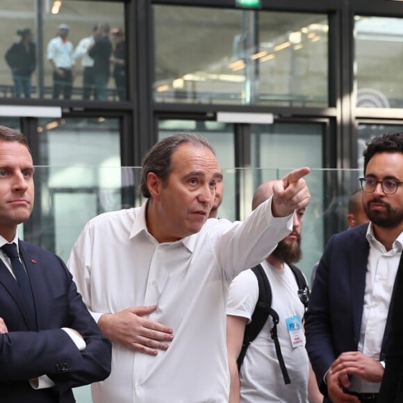 Emmanuel Macron et sa femme Brigitte Macron (Trogneux), Xavier Niel, Arnault, Anne Hidalgo inaugurent le plus grand incubateur de start-up au monde, Station F à Paris le 29 juin 2017. © Sébastien Valiela/Bestimage