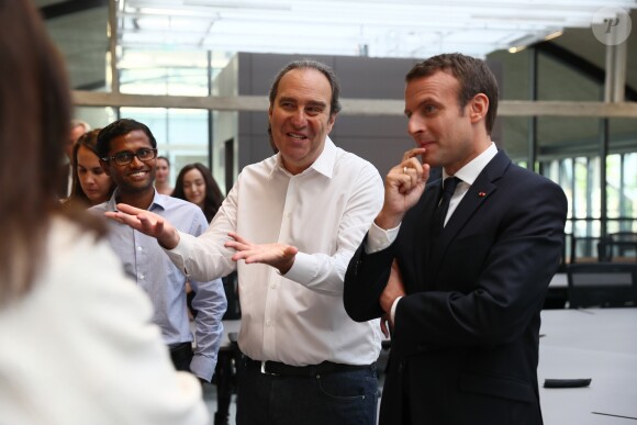 Xavier Niel, Emmanuel Macron inaugurent le plus grand incubateur de start-up au monde, Station F à Paris le 29 juin 2017. © Sébastien Valiela/Bestimage