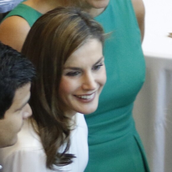 La reine Letizia et le roi Felipe VI d'Espagne lors de la 4ème édition de "como educar el talento emprendedor" à Gérone le 30 juin 2017.