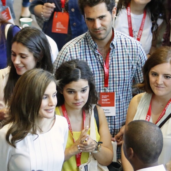La reine Letizia et le roi Felipe VI d'Espagne lors de la 4ème édition de "como educar el talento emprendedor" à Gérone le 30 juin 2017.