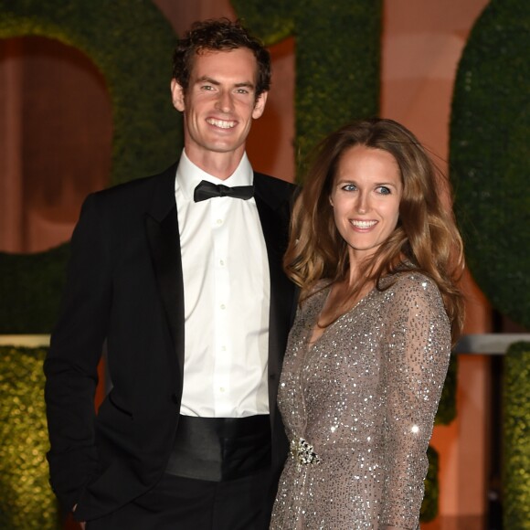 Andy Murray et sa femme Kim Sears lors du dîner de gala en l'honneur des vainqueurs du tournoi de Wimbledon 2016, Serena Williams et Andy Murray victorieux, au Guildhall à Londres le 10 juillet 2016.