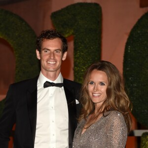 Andy Murray et sa femme Kim Sears lors du dîner de gala en l'honneur des vainqueurs du tournoi de Wimbledon 2016, Serena Williams et Andy Murray victorieux, au Guildhall à Londres le 10 juillet 2016.