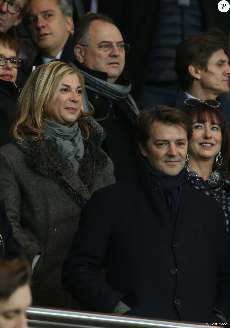 Michèle Laroque et son compagnon François Baroin lors du match de