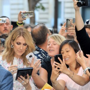 Semi Exclusif - Céline Dion arrive à l'hôtel Royal Monceau après le défilé Giambattista Valli le 3 juillet 2017.