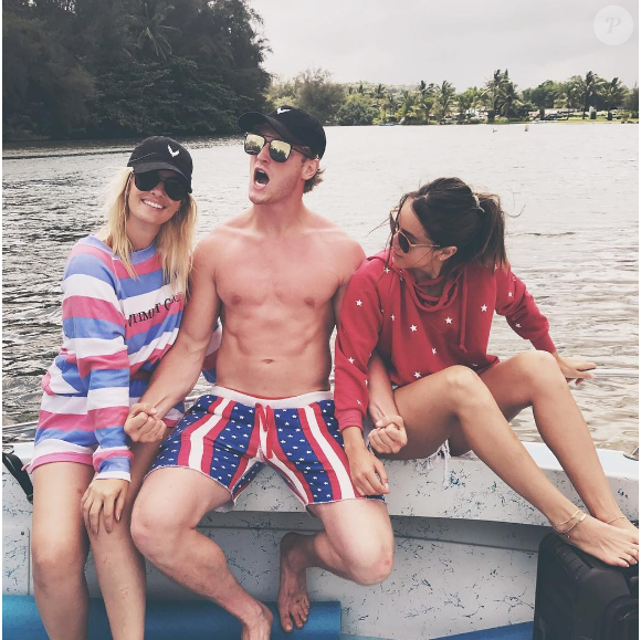 Sonia Michelle, Logan Paul et Chloe Bennet lors d'un séjour à Hawaii - Photo publiée sur Instagram le 5 juillet 2017