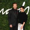 David Beckham et sa femme Victoria Beckham - Soirée des "British Fashion Awards" à Londres. Le 1er décembre 2014