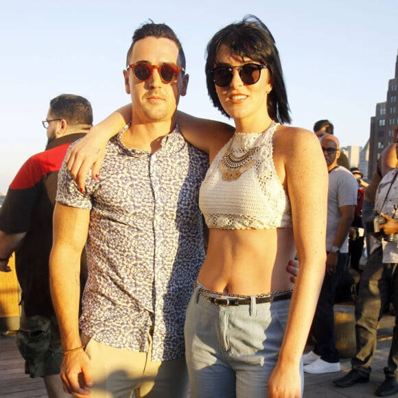 Ali Lohan (Aliana Lohan) et son frère Michael Lohan Jr. - Soirée "Ranbeeri Denim" (marque dont Ali Lohan est l'égérie) au rooftop Jimmy du James Hotel à New York, le 4 août 2015.