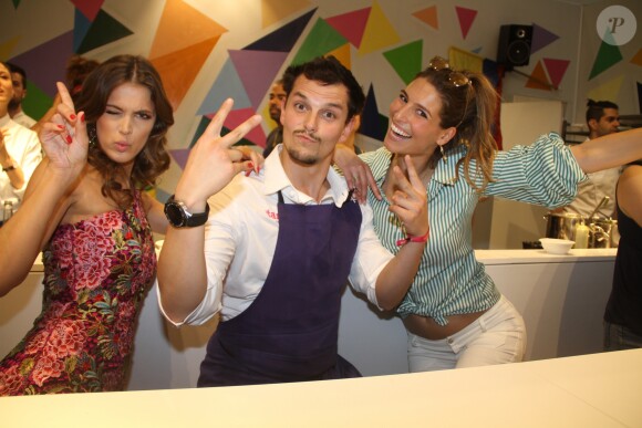 Exclusive - Iris Mittenaere (Miss France 2016 et Miss Univers 2016), Juan Arbelaez et Laury Thilleman (Miss France 2011) lors de l'évènement "Taste of Paris 2017 - Le festival des chefs" sous la nef du Grand Palais. Paris, le 21 mai 2017. © Philippe Baldini/Bestimage
