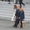 Le président de la République Emmanuel Macron, sa femme Brigitte Macron (Trogneux), le président des Etats-Unis Donald Trump et sa femme Melania Trump lors du défilé du 14 juillet (fête nationale), place de la Concorde, à Paris, le 14 juillet 2017, avec comme invité d'honneur le président des Etats-Unis. © Pierre Pérusseau/Bestimage