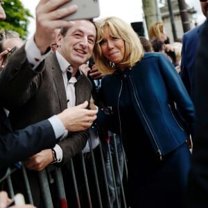 Brigitte Macron (Trogneux) lors du défilé du 14 juillet (fête nationale), place de la Concorde, à Paris, le 14 juillet 2017, avec comme invité d'honneur le président des Etats-Unis. © Denis Allard/Pool/Bestimage