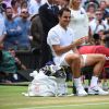 Roger Federer sacré pour la huitième fois à Wimbledon, à Londres, le 16 juillet 2017.