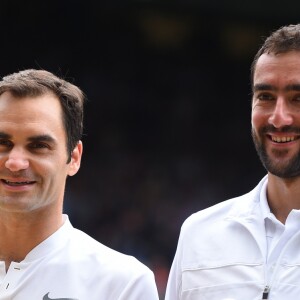 Roger Federer sacré pour la huitième fois à Wimbledon, à Londres, le 16 juillet 2017, battu par le Croate Marin Cilic.