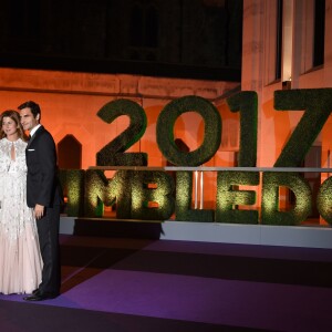 Roger et Mirka Federer assistent au dîner des champions de Wimbledon, à Londres, le 16 juillet 2017.