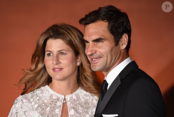 Roger et Mirka Federer assistent au dîner des champions de Wimbledon, à Londres, le 16 juillet 2017.