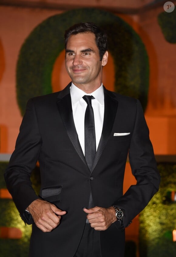 Roger Federer assiste au dîner des champions de Wimbledon, à Londres, le 16 juillet 2017.