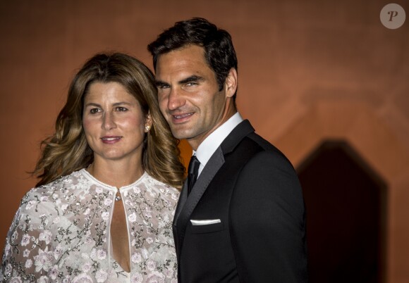 Roger et Mirka Federer assistent au dîner des champions de Wimbledon, à Londres, le 16 juillet 2017.