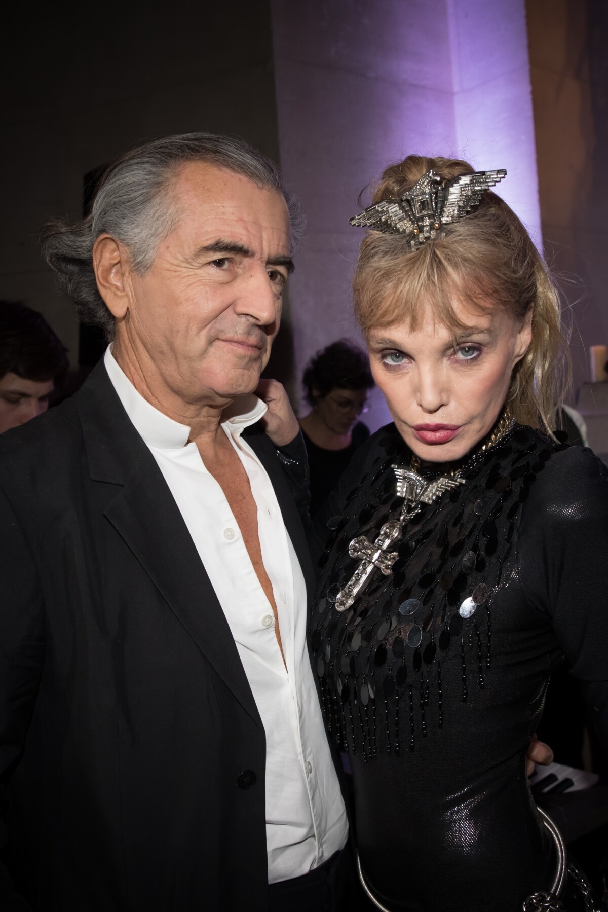 Photo Semi Exclusif Arielle Dombasle et son mari Bernard Henri Lévy BHL au Grand Palais à