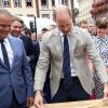 Le prince William et Kate Middleton, duchesse de Cambridge, ont visité le 20 juillet 2017 sur le marché central d'Heidelberg lors de leur visite officielle en Allemagne.