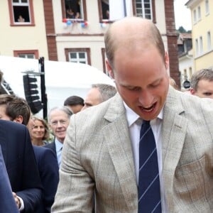 Le prince William et Kate Middleton, duchesse de Cambridge, ont visité le 20 juillet 2017 sur le marché central d'Heidelberg lors de leur visite officielle en Allemagne.