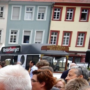 Le prince William et Kate Middleton, duchesse de Cambridge, ont visité le 20 juillet 2017 le marché central d'Heidelberg lors de leur visite officielle en Allemagne.