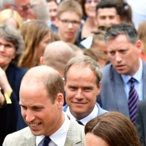 Le prince William et Kate Middleton, duchesse de Cambridge, ont visité le 20 juillet 2017 le marché central d'Heidelberg lors de leur visite officielle en Allemagne.