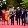 Le prince William et Kate Middleton, duchesse de Cambridge, en visitr le 20 juillet 2017 sur le marché central d'Heidelberg lors de leur visite officielle en Allemagne.