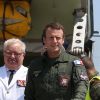 Le président de la République Emmanuel Macron et l'amiral Bernard Rogel en visite à la base aérienne 125 d'Istres, le 20 juillet 2017. © Dominique Jacovides/Bestimage