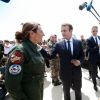Le président de la République Emmanuel Macron en visite à la base aérienne 125 d'Istres, le 20 juillet 2017. © Dominique Jacovides/Bestimage