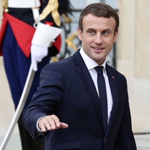 Le président de la République Emmanuel Macron à la fin du 19ème conseil des ministres franco-allemand au palais de l'Elysée à Paris, le 13 juillet 2017. © Stéphane Lemouton/Bestimage