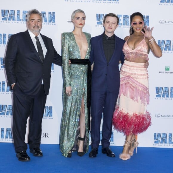 Luc Besson, Cara Delevingne, Dane DeHaan et Rihanna - Avant-première du film "Valérian et la Cité des mille planètes" de L. Besson à la Cité du Cinéma à Saint-Denis, le 25 juillet 2017. © Olivier Borde/Bestimage