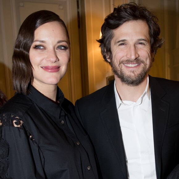 Marion Cotillard et Guillaume Canet - Dîner à l'hôtel Meurice des Révélations César 2017 à Paris le 16 janvier 2017. 