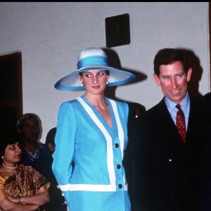 La princesse Diana et le prince Charles en visite officielle en Inde en février 1992.