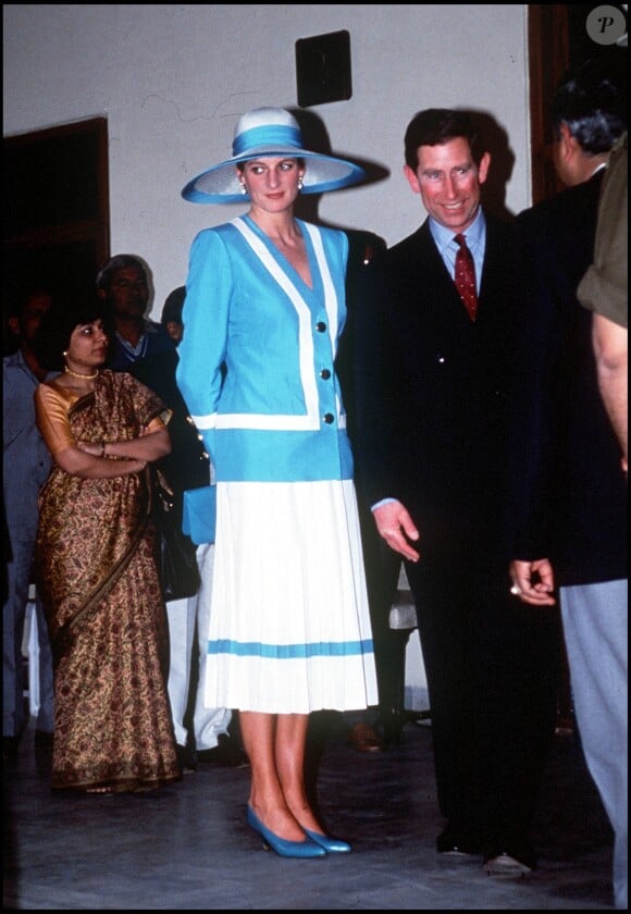 La princesse Diana et le prince Charles en visite officielle en Inde en février 1992.