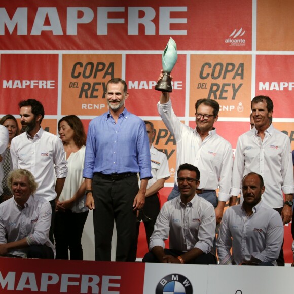 Le roi Felipe VI d'Espagne lors de la remise des prix de la 36e Copa del Rey à Palma de Majorque le 5 août 2017.