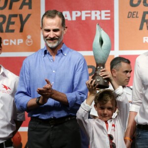Le roi Felipe VI d'Espagne lors de la remise des prix de la 36e Copa del Rey à Palma de Majorque le 5 août 2017.