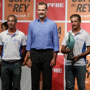 Le roi Felipe VI d'Espagne lors de la remise des prix de la 36e Copa del Rey à Palma de Majorque le 5 août 2017.