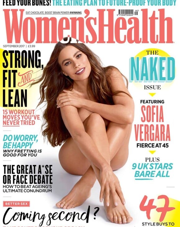 Sofia Vergara en couverture du magazine ''Women's Health UK''. Numéro de septembre 2017.
