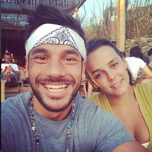 Pauline Ducruet avec son ami Maxime Giaccardi en vacances à Mykonos le 7 août 2017, photo Instagram de Maxime.