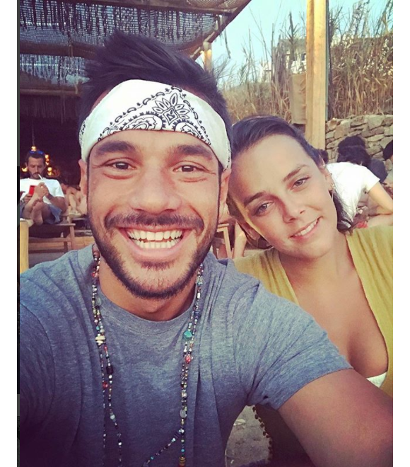 Pauline Ducruet avec son ami Maxime Giaccardi en vacances à Mykonos le 7 août 2017, photo Instagram de Maxime.