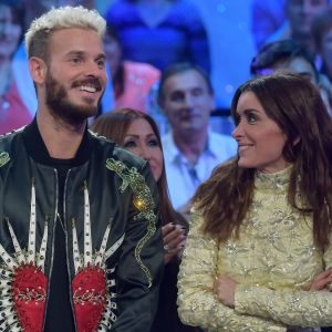 Exclusif - Matt Pokora (M Pokora) et Jenifer Bartoli lors de l'enregistrement de l'émission "Les années bonheur" présentée par Patrick Sébastien à La Plaine-Saint-Denis le 11 octobre 2016. L'émission sera diffusée le 10 Décembre 2016. © Giancarlo Gorassini/Bestimage