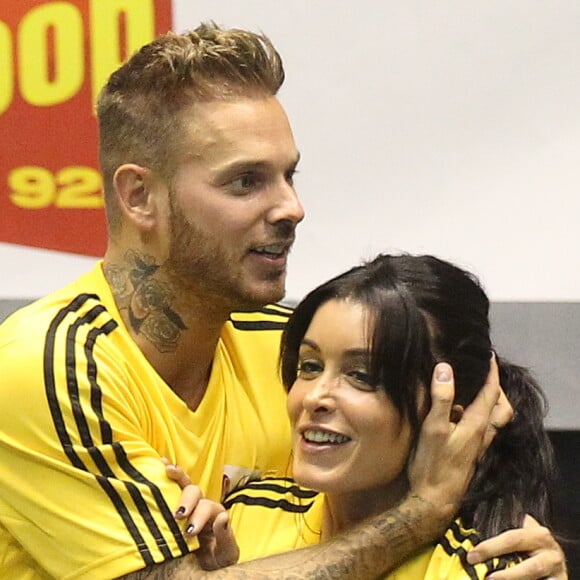 M. Pokora et Jenifer Bartoli à Lyon le 13 octobre 2012 lors de la 6 eme edition du foot-concert au profit de l' association "Huntington Avenir" qui lutte en faveur des malades et de leur famille.