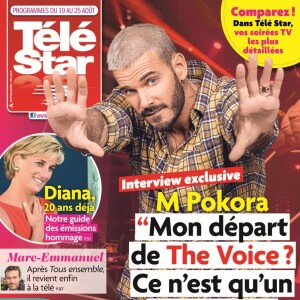 M Pokora en couverture du magazine "Télé Star", en kiosques le 14 août 2017.