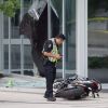 La police sur le tournage de "Deadpool 2" à Vancouver, où une jeune cascadeuse a trouvé la mort le 14 août 2017.