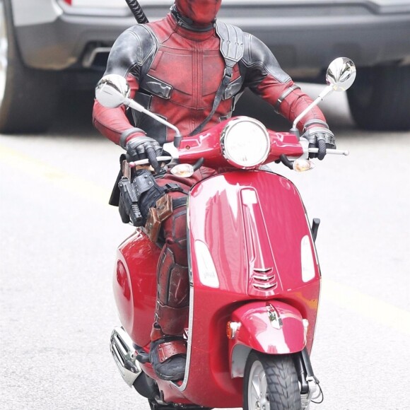 La doublure de Ryan Reynolds sur le tournage du film Deadpool 2 à Vancouver, le 8 août 2017.