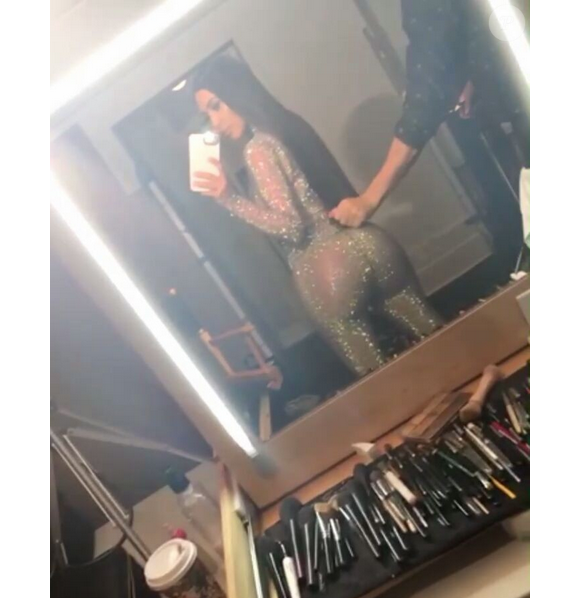 Photo de Kim Kardashian, en haut et legging Gucci. Août 2017.